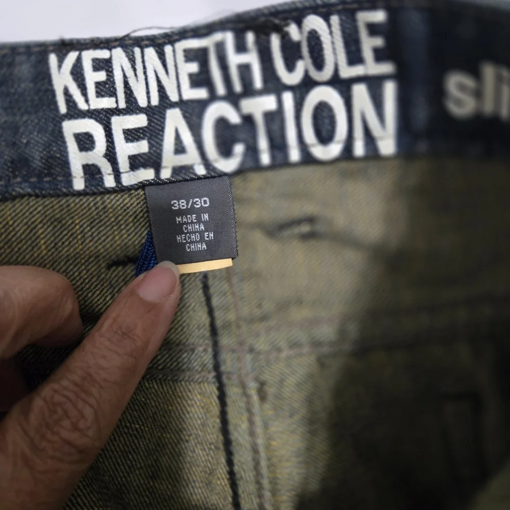 MENS Kenneth Cole Reaction Black Straight Jeans Classic Style